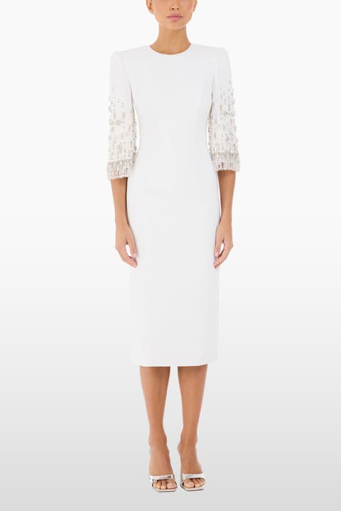 Ebba Crystal-Embellished Midi Dress