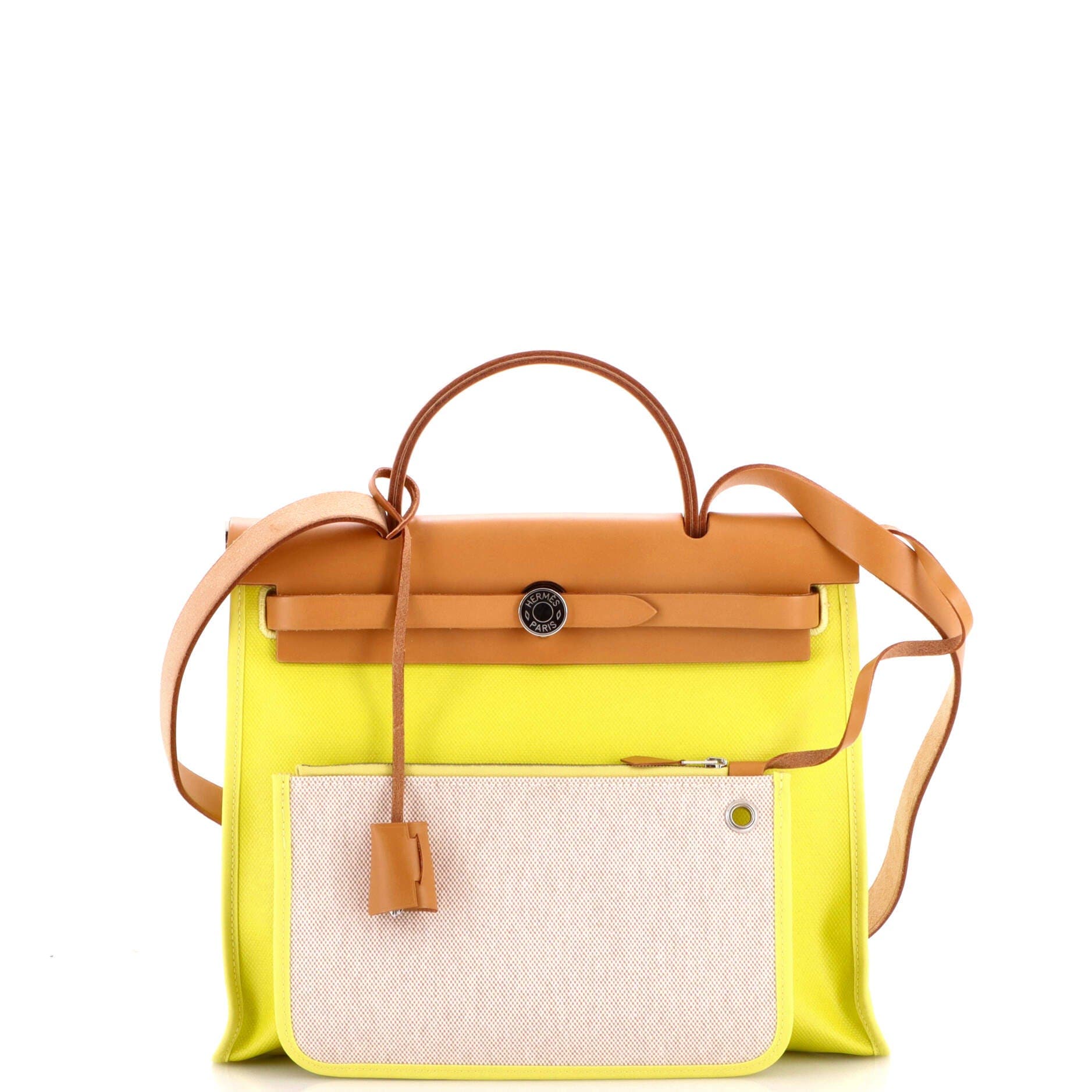 Herbag Zip Berline Vache Canvas and Leather 31, Alternate, color, Yellow