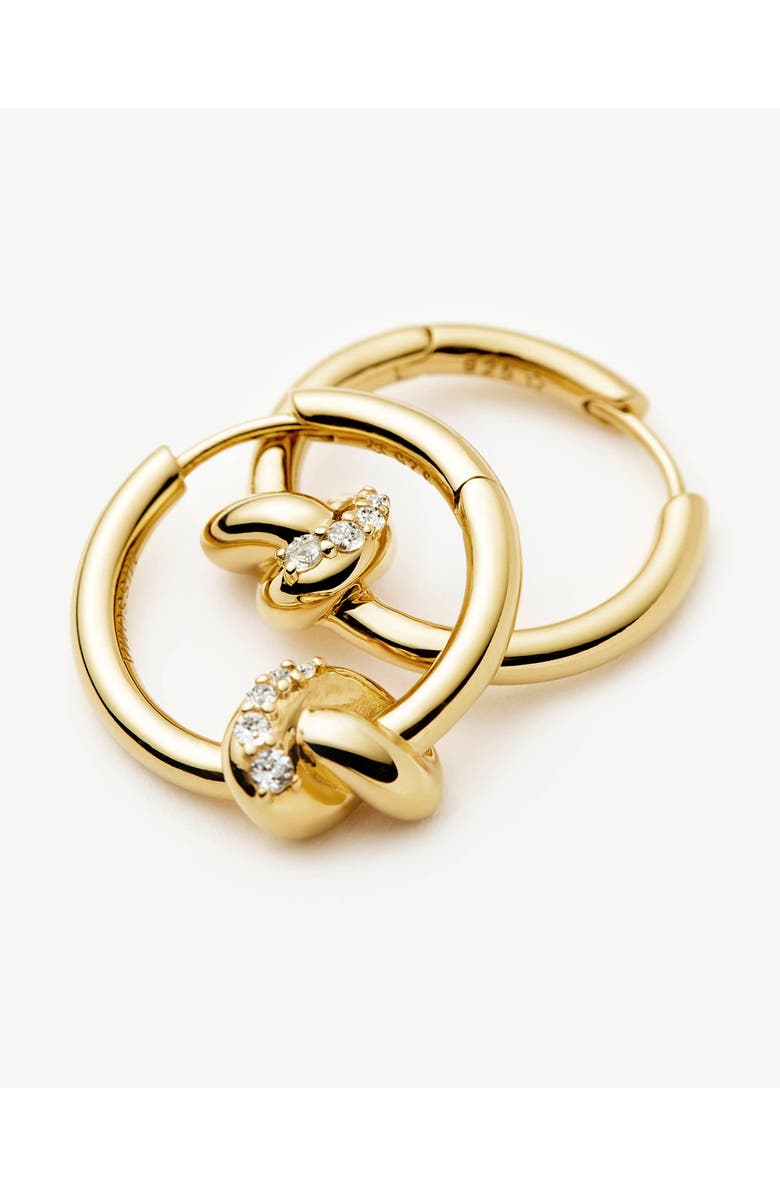 Missoma x Lucy Williams Small Pavé Knot Hoop Earrings, Alternate, color, Gold