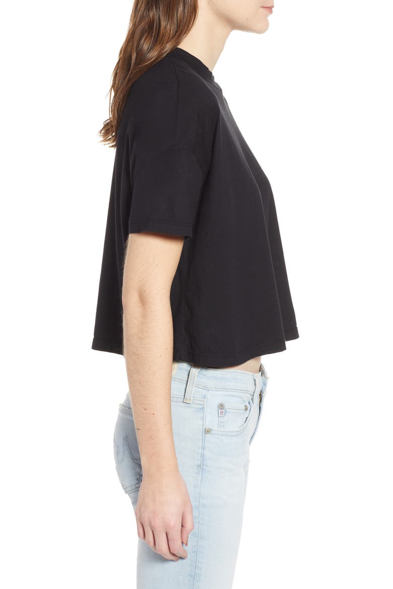 Drew Drop Shoulder Crop Tee, Alternate, color, TRUE BLACK