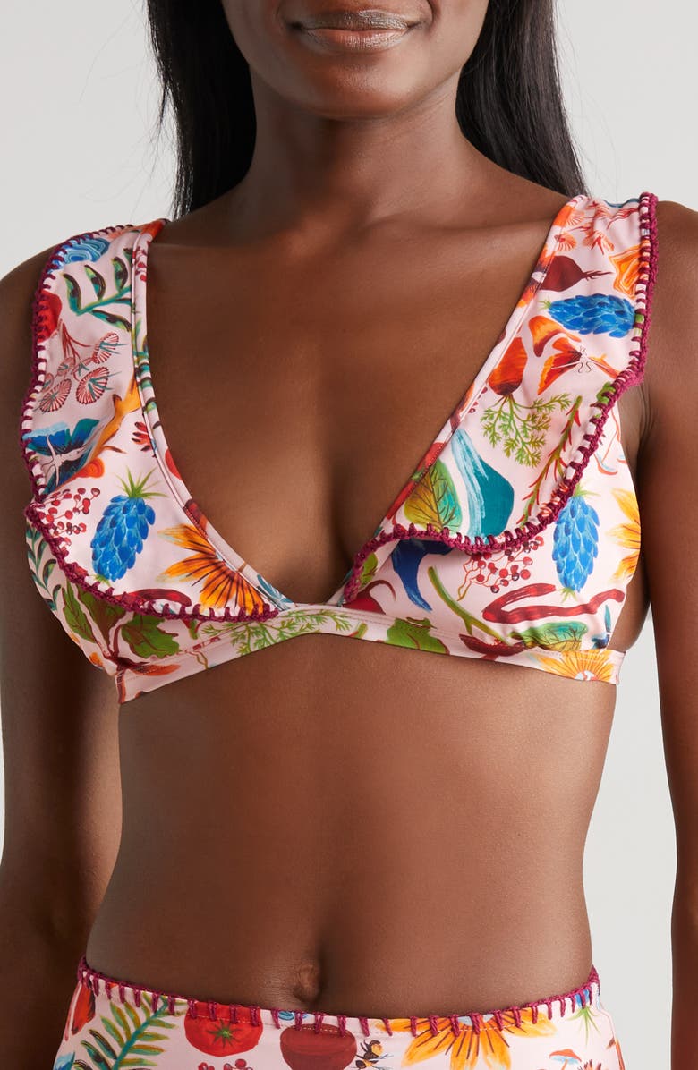 FARM Rio Bright Farm Linen Blend Bikini Top, Main, color,