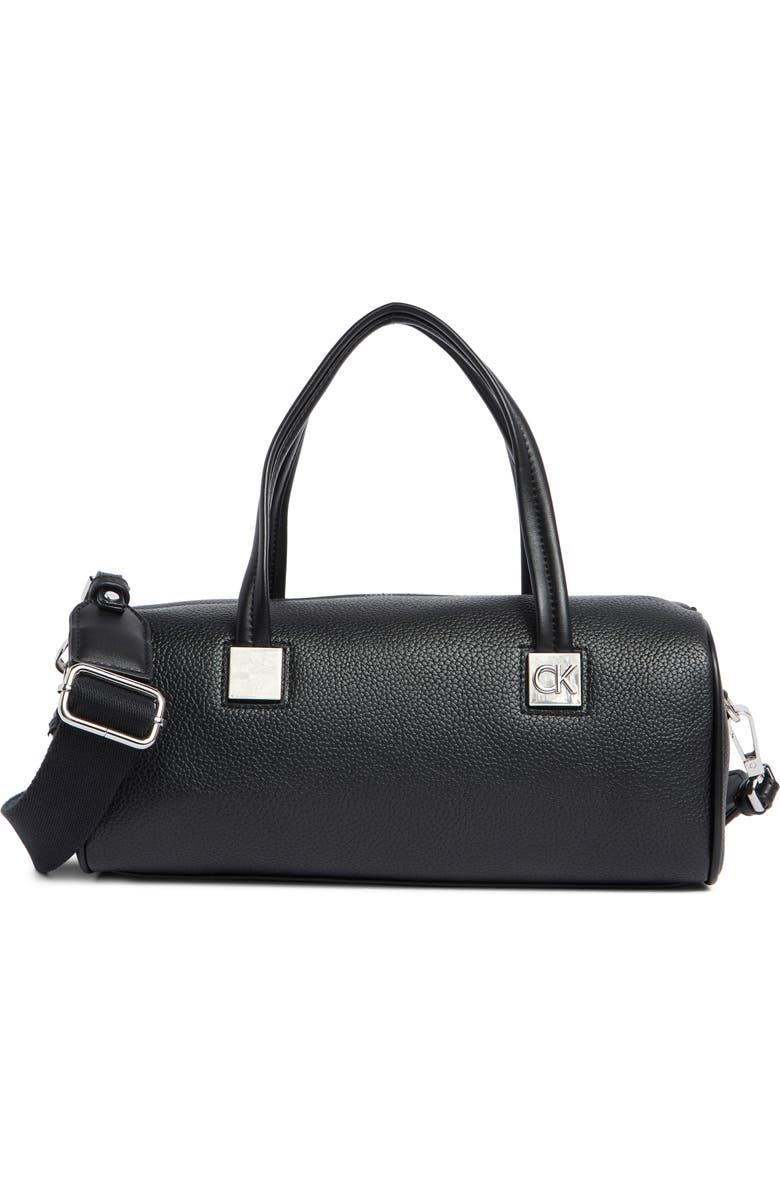 Calvin Klein Rue Satchel Bag, Main, color, Black/ Silver