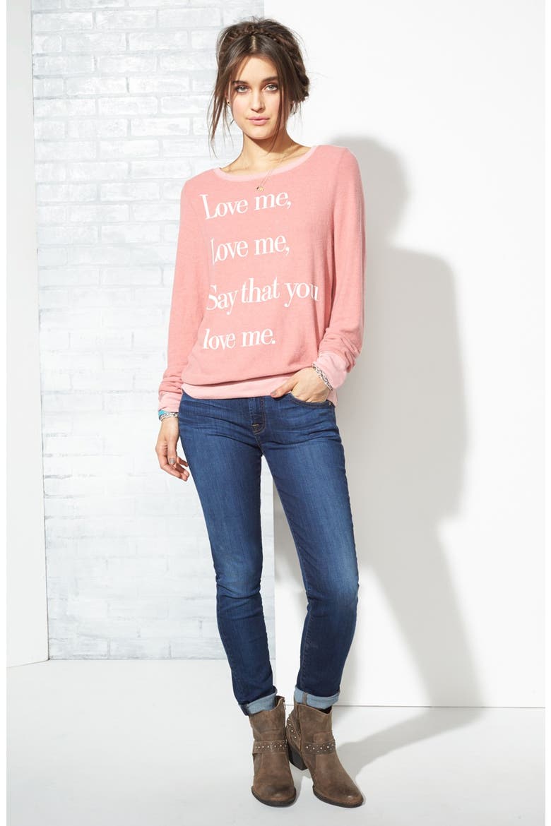 'Love Me' Sweatshirt, Alternate, color, BLUSH