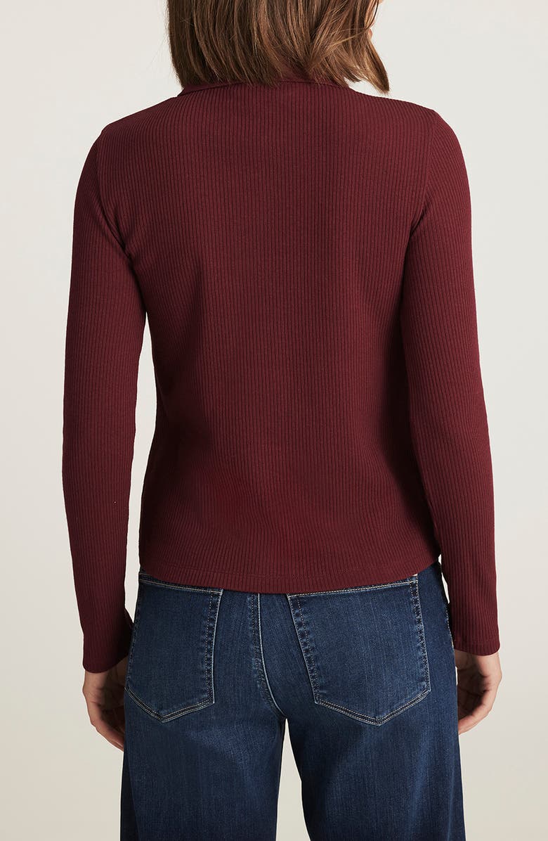 Mavi Jeans Long Sleeve Rib Polo Sweater, Alternate, color, Zinfandel