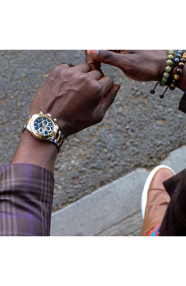 PORSAMO BLEU Men's Preston Multi-Function Dial Two-Tone Stainless Steel Bracelet Watch, 41mm, Alternate, color, Two-Tone-Bleu