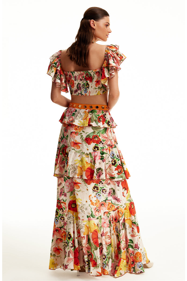 Sally Skirt, Alternate, color, Printed Ecru