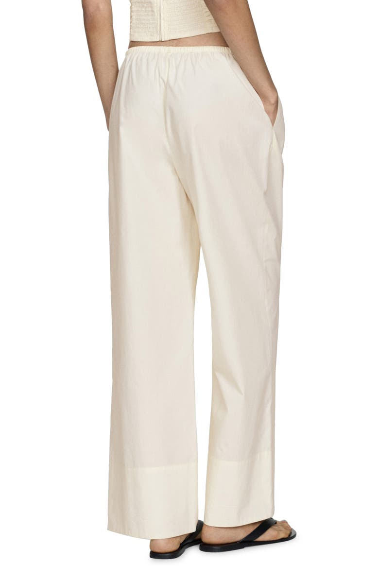 MANGO Wide Leg Drawstring Cotton Pants, Alternate, color, 