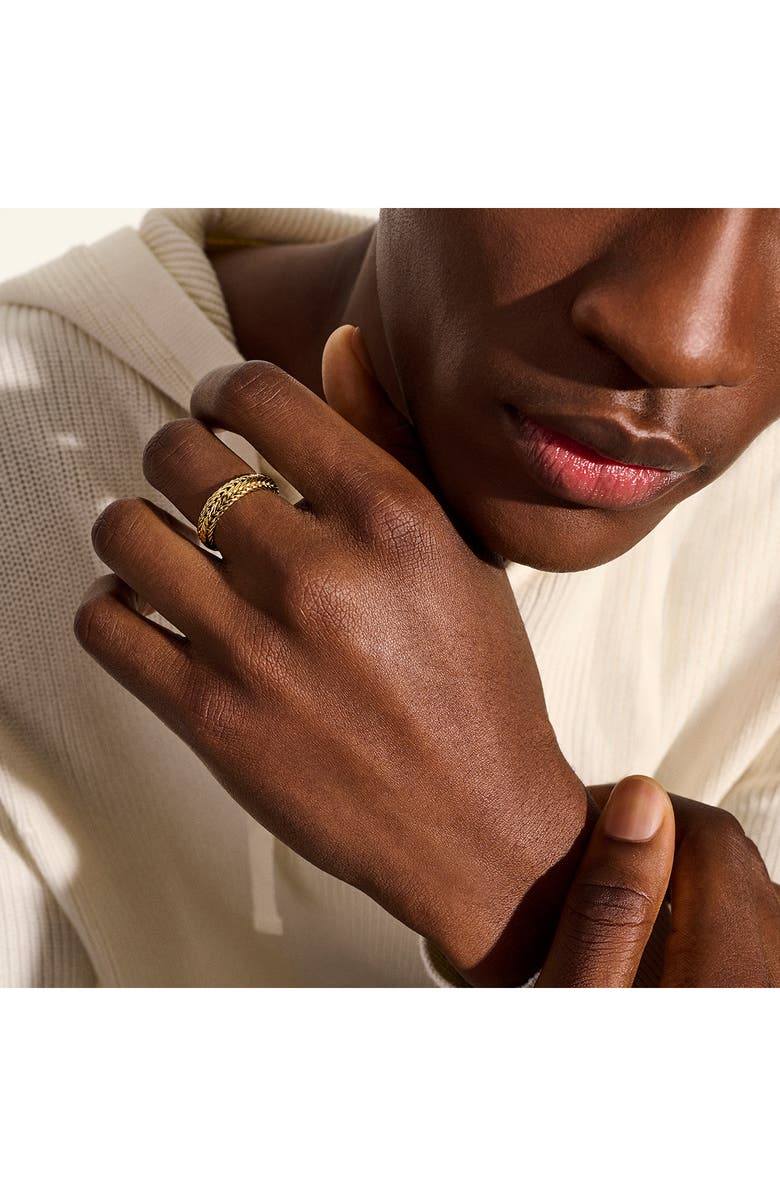 John Hardy Icon Chevron 14K Gold 6mm Band Ring, Size 10, Alternate, color, Gold