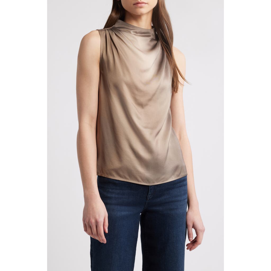 Rag & Bone Julie Mock Neck Sleeveless Satin Top