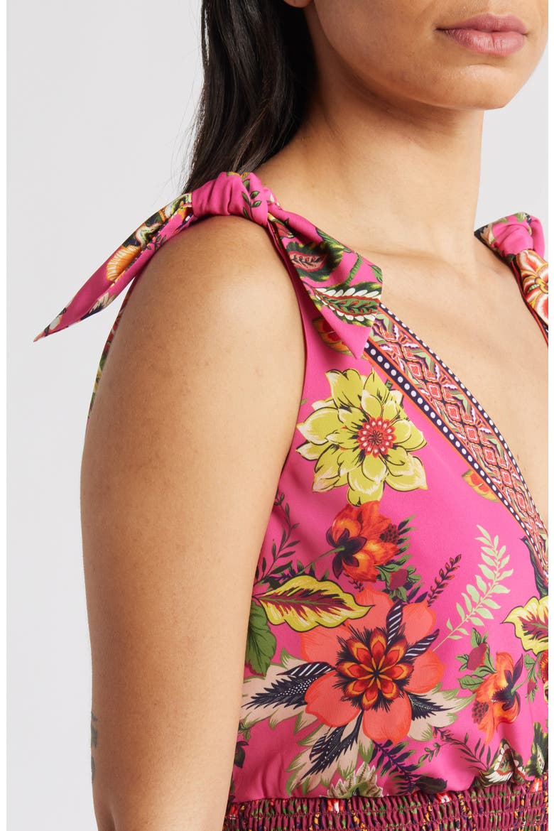 Smocked Waist Midi Sundress, Alternate, color, PINK MULTI