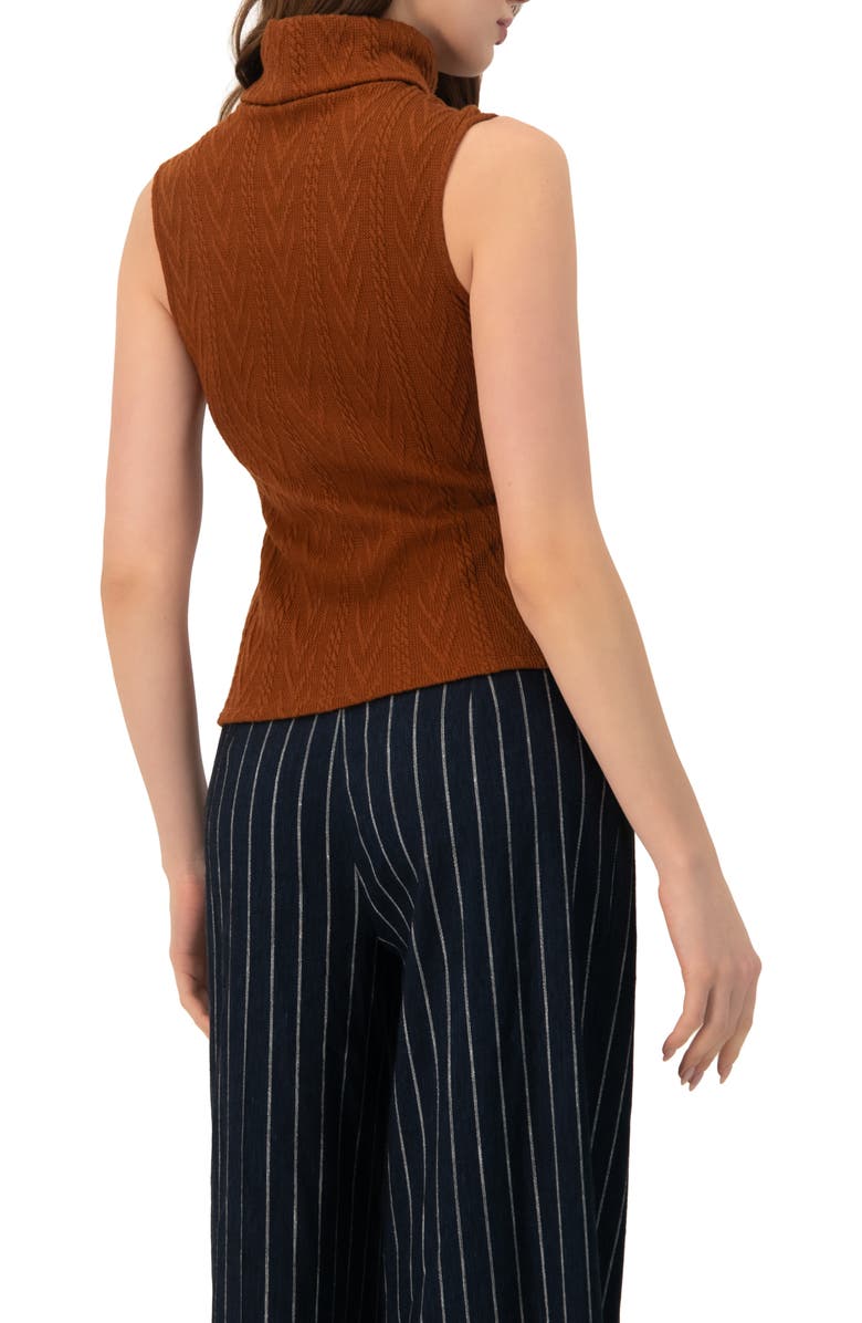 IVONNE High Neck Sleeveless Knit Top, Alternate, color, Brown