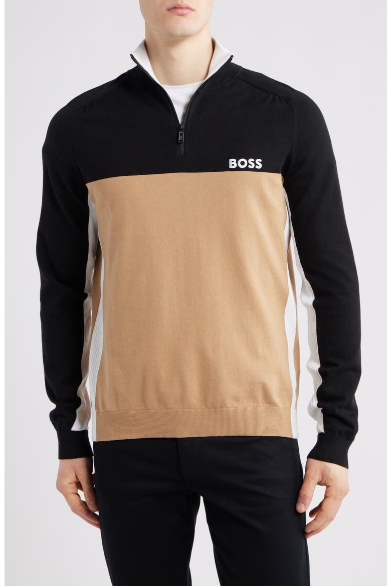 Hydro-X Water-Repellent Golf Half Zip Pullover, Main, color, BLACK
