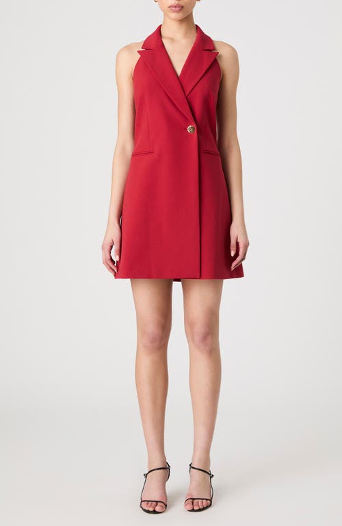 French Connection Whisper Halter Neck Blazer Minidress In Red