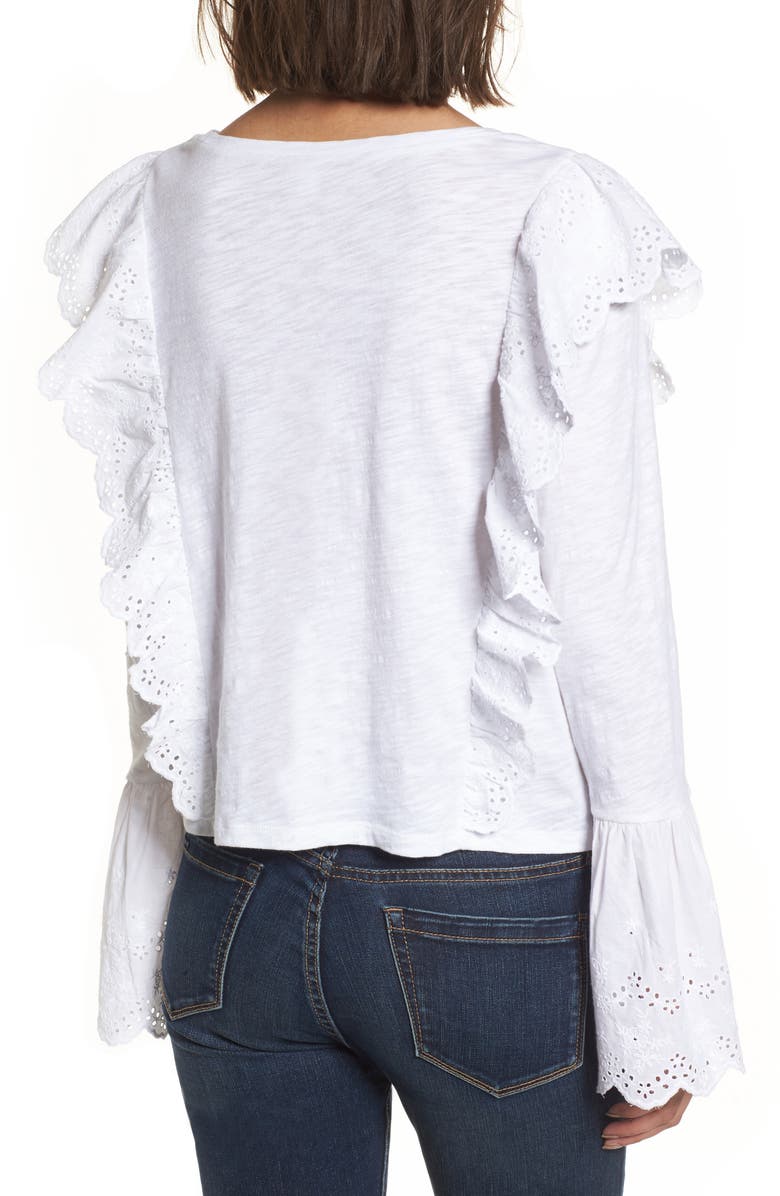 BP. Eyelet Trim Long Sleeve Tee, Alternate, color,