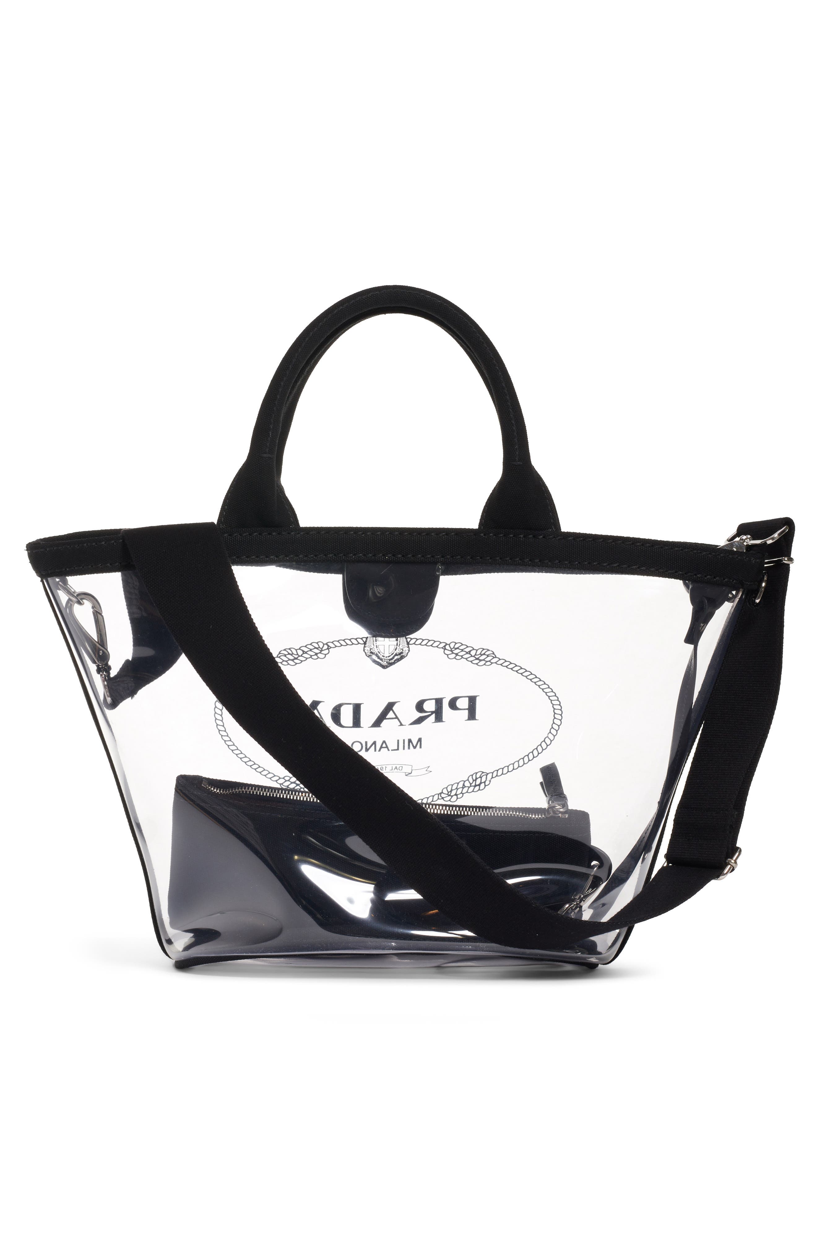 Transparent Tote, Alternate, color, NERO