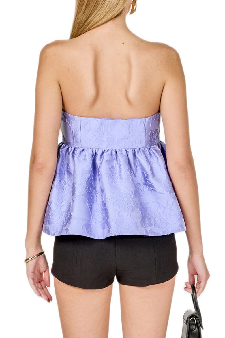 Floral Satin Jacquard Strapless Top, Alternate, color, LAVENDER