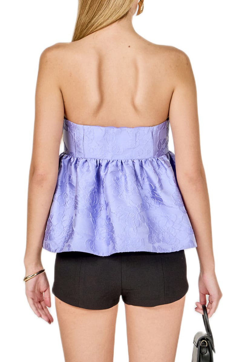 Endless Rose Floral Satin Jacquard Strapless Top, Alternate, color, Lavender