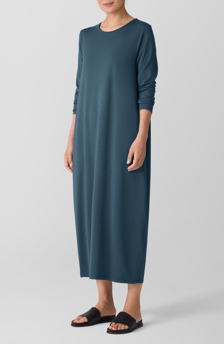 Eileen Fisher Long Sleeve Maxi Dress, Alternate, color, Alpine