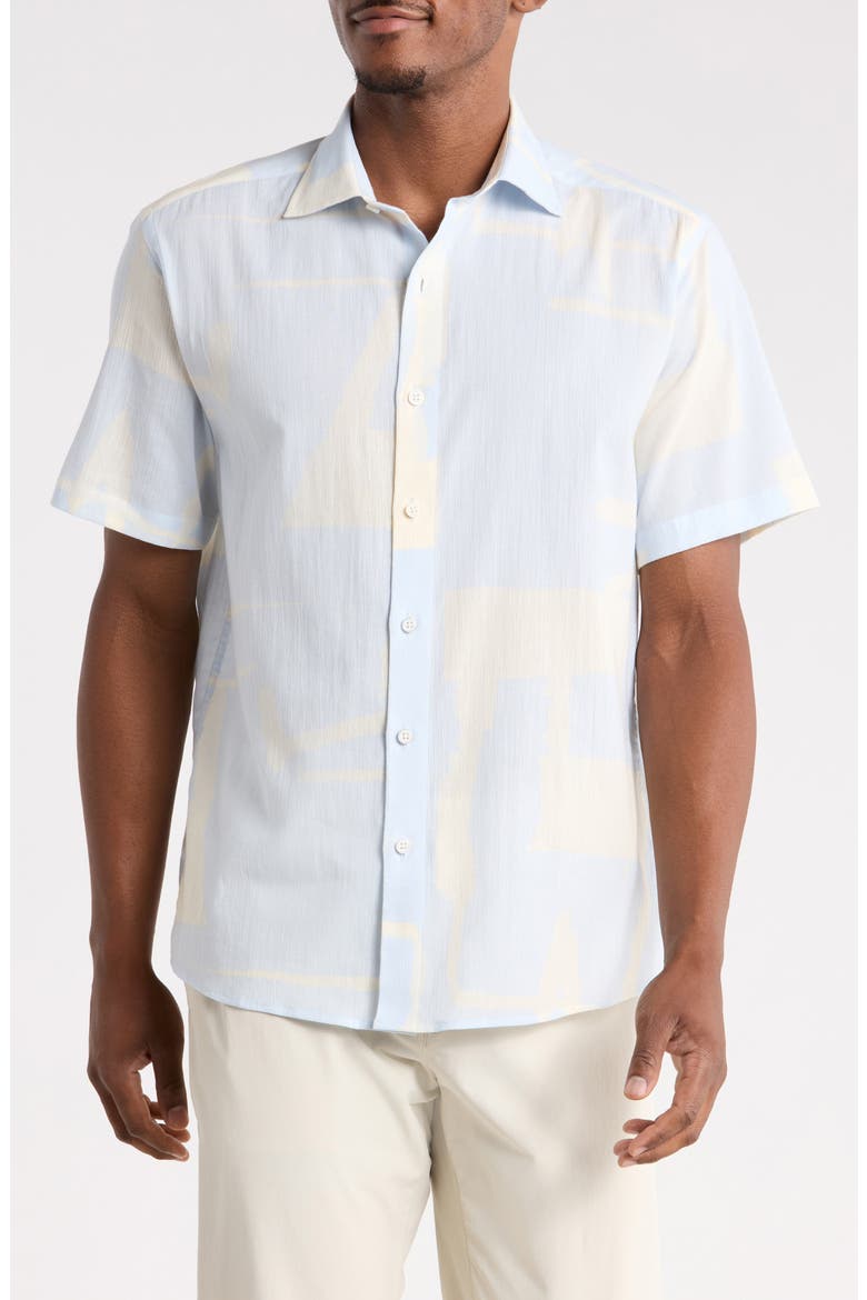 Gabin Short Sleeve Button-Up Shirt, Main, color, BLUE HAZE