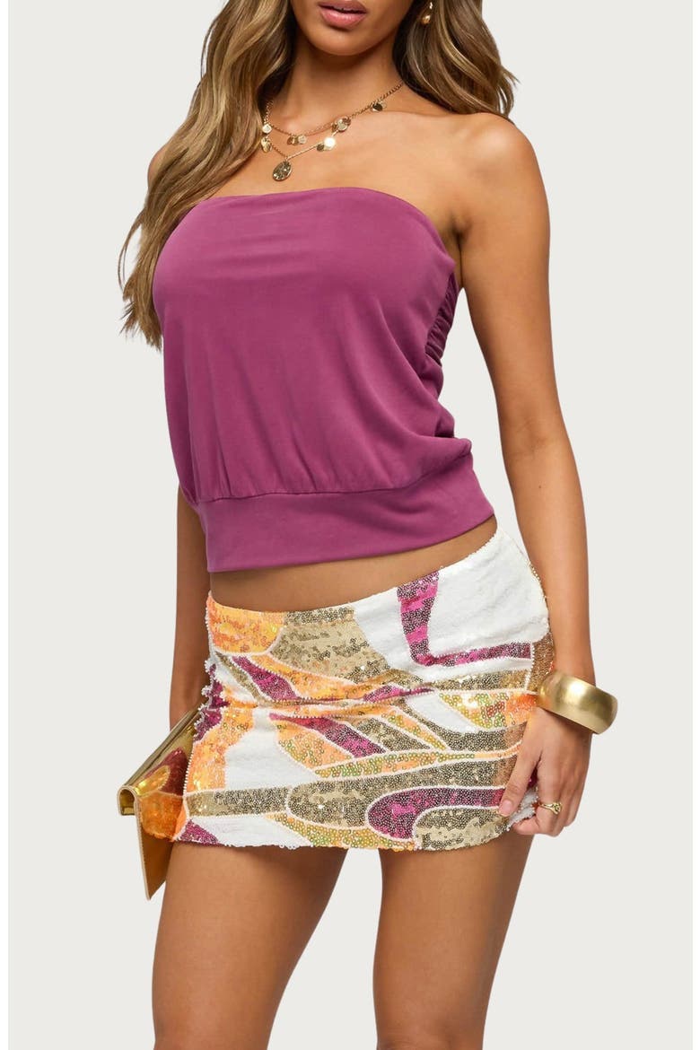 Lanah Strapless Back Cutout Top, Alternate, color, PURPLE