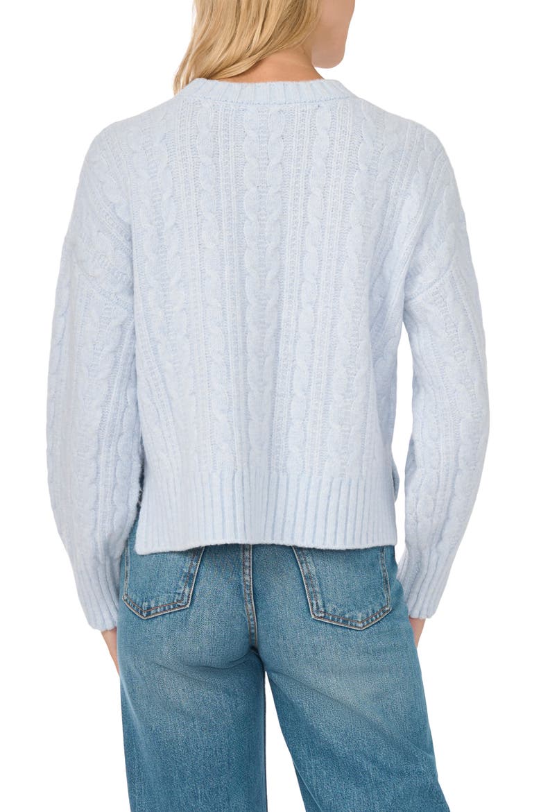 Cable Knit Raglan Sleeve Sweater, Alternate, color, ICE BLUE