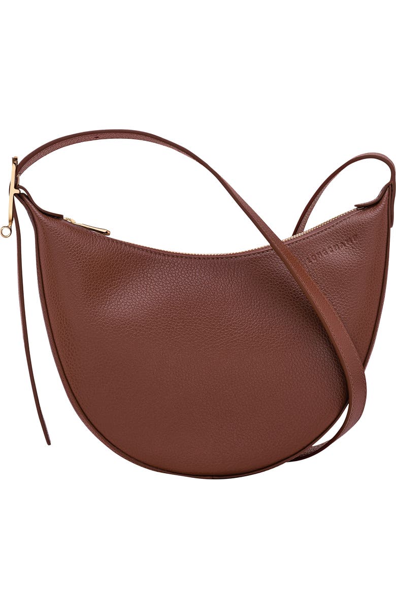 Longchamp Le Foulonne Small Leather Crossbody Bag, Main, color, Coffee