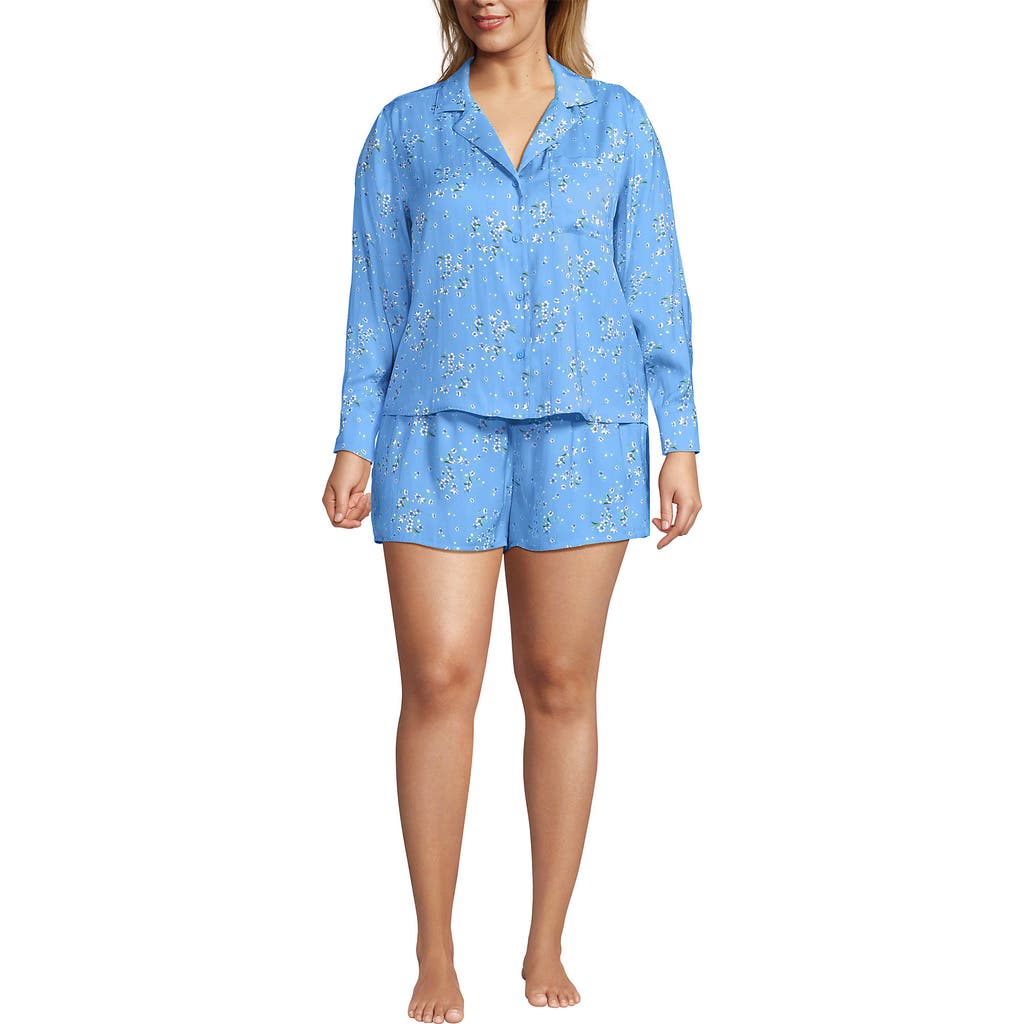 LANDS' END LANDS' END PLUS SIZE MATTE SATIN 2 PIECE PAJAMA SET