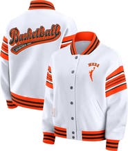 WEAR by Erin Andrews Women's WEAR by Erin Andrews White/Orange WNBA Full-Snap Fleece Sweatshirt Jacket