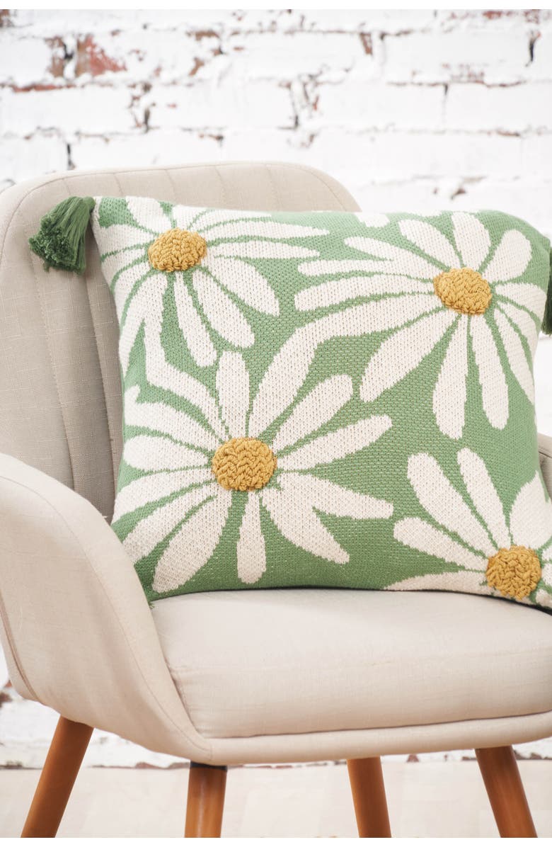 carol & frank Daisy Throw Pillow, Alternate, color, Beige