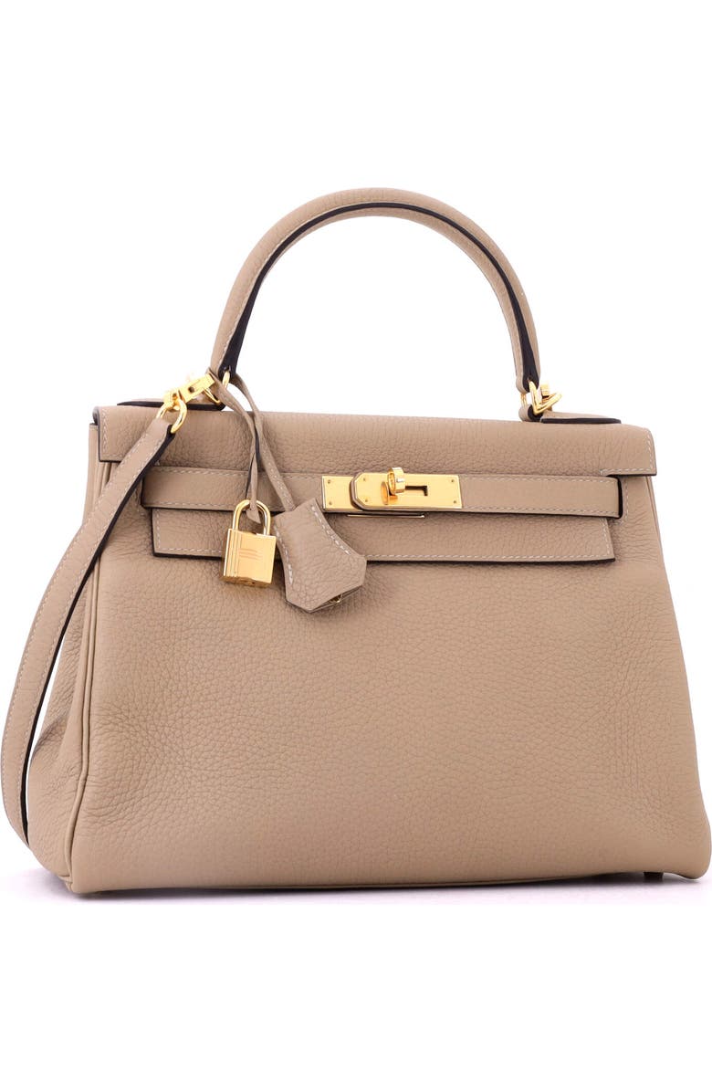 Pre-Owned Hermes Kelly Handbag Light Clemence with Gold Hardware 28, Alternate, color, Trench