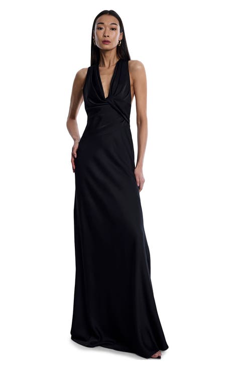 Cowl Neck Halter Gown
