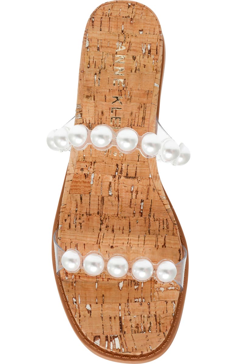 Anne Klein Bee Imitation Pearl Slide Sandal, Alternate, color,