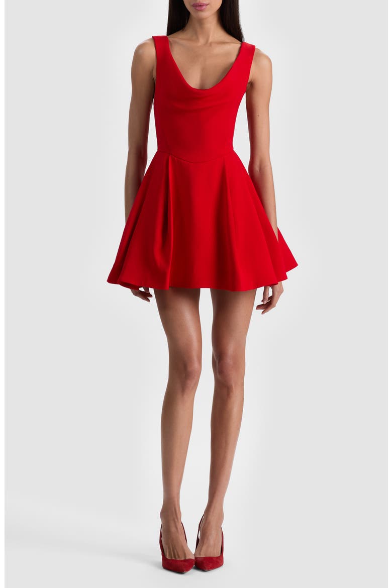 Estrella Draped Fit & Flare Minidress, Main, color, CHILI PEPPER