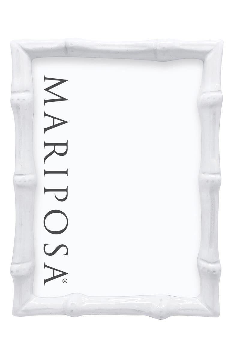 Mariposa White Sand Cast Aluminum Picture Frame, Alternate, color, White