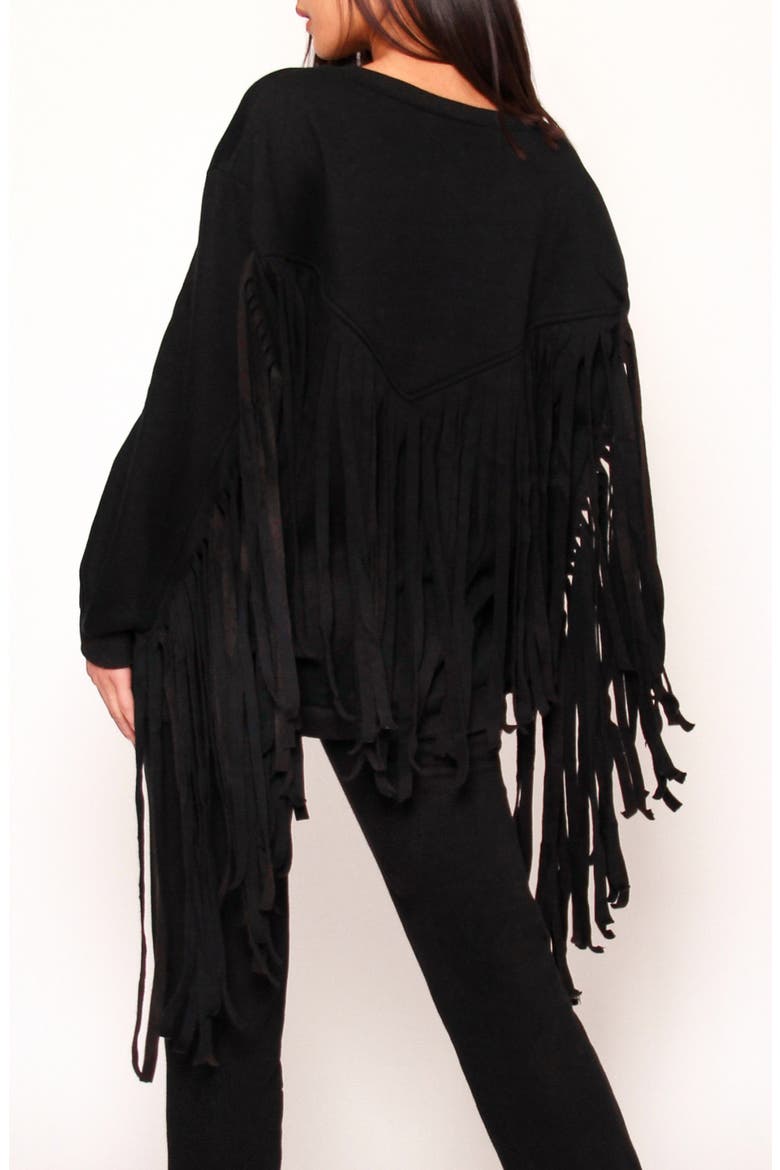 Joe Fringe Sweatshirt, Alternate, color, BLACK