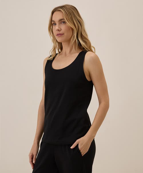 Pact Organic Cotton Luxe Stretch Jersey Slim Tank In Black