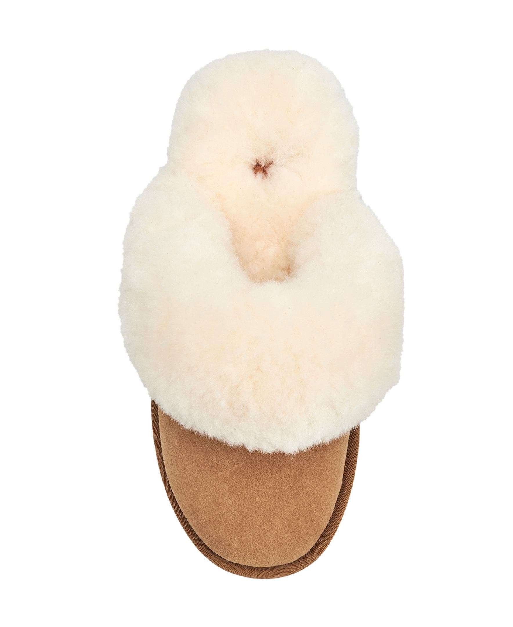 Gens Fur Band Open Slipper, Alternate, color, Chestnut