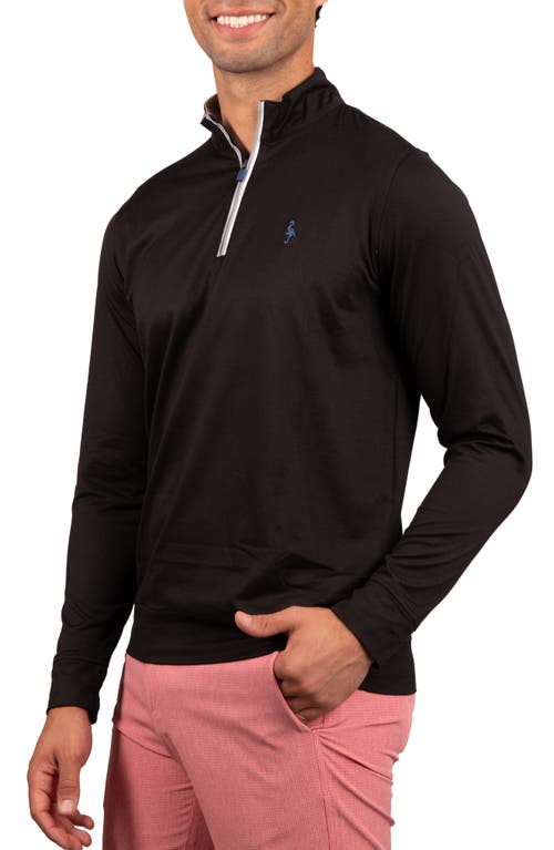 Tailorbyrd Solid Mesh Quarter Zip Sweater In Black