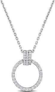 Julianna B. Diamond Circle Pendant Necklace 14k