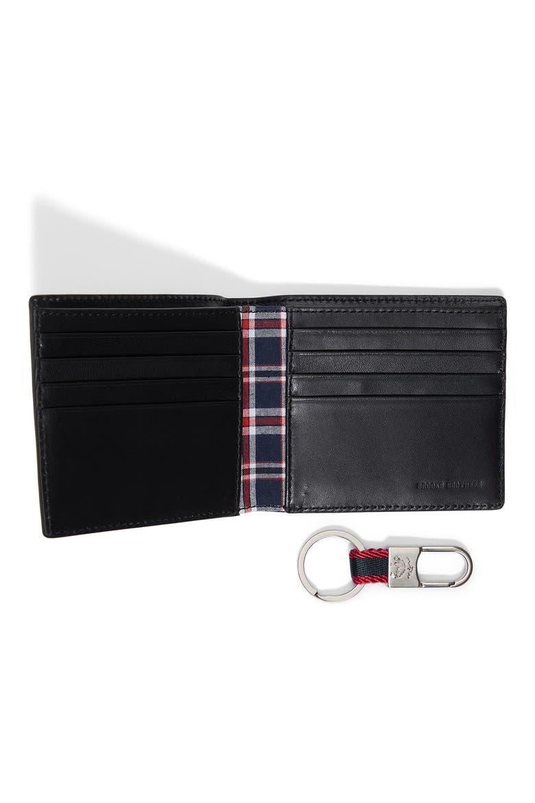 Leather Wallet & Key Chain Set, Alternate, color, OTHER BLACK