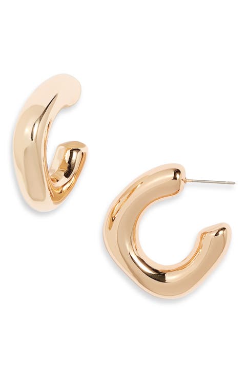 Puffy Square Hoop Earrings
