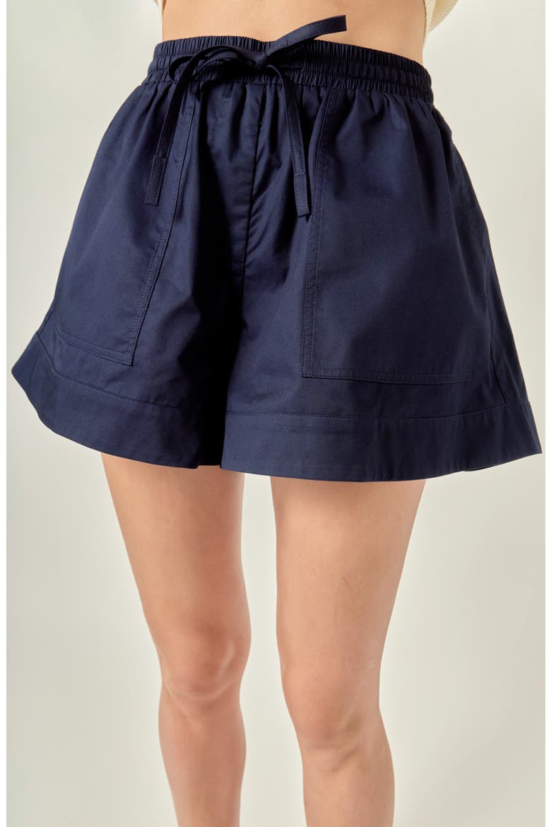Cotton Poplin Drawstring Shorts, Alternate, color, NAVY