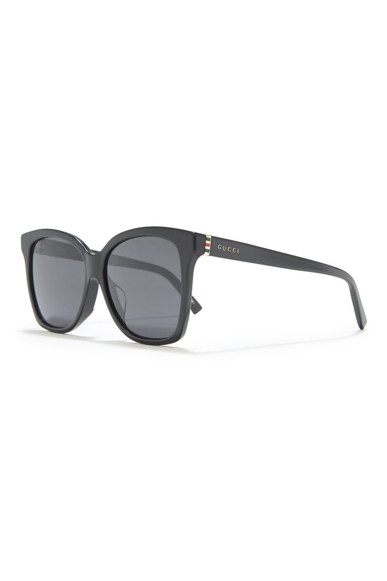 58mm Cat Eye Sunglasses, Alternate, color, BLACK BLACK GREY
