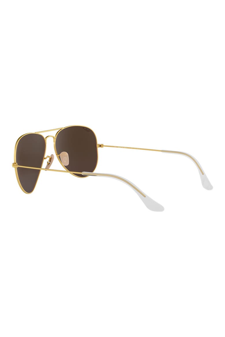 Standard Icons 58mm Mirrored Polarized Aviator Sunglasses, Alternate, color, GOLD/ PINK MIRROR