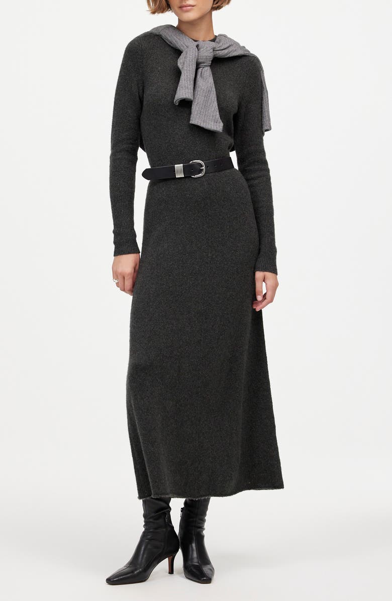 Madewell Sweater Maxi Dress, Main, color, Heather Charcoal