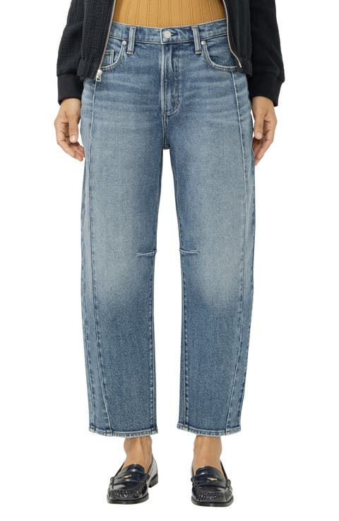 High Waist Barrel Leg Jeans (Lindon)