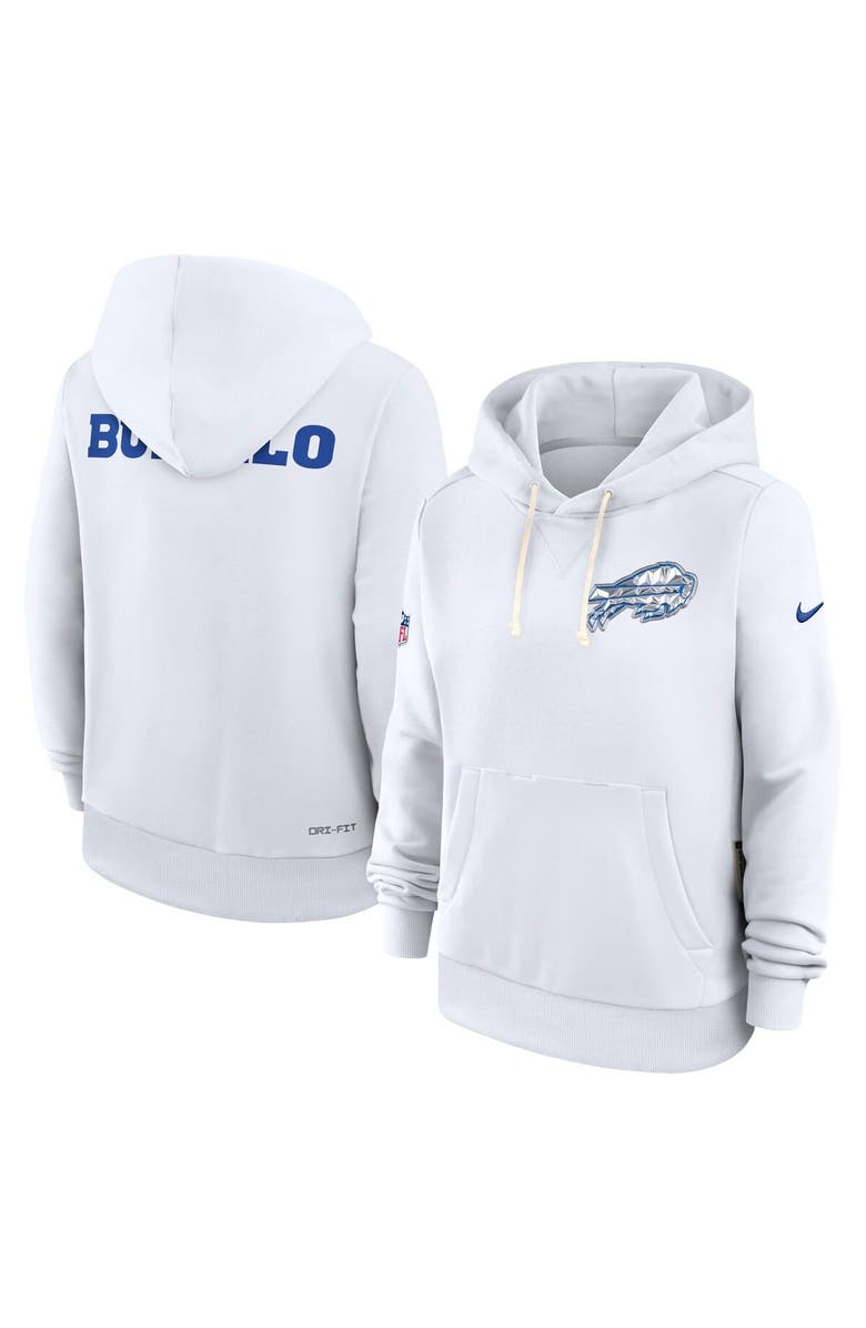 Nike Women's Nike White Buffalo Bills 2025 Rivalries Collection Standard Issue Sideline Dri-FIT Hoodie, Main, color, White