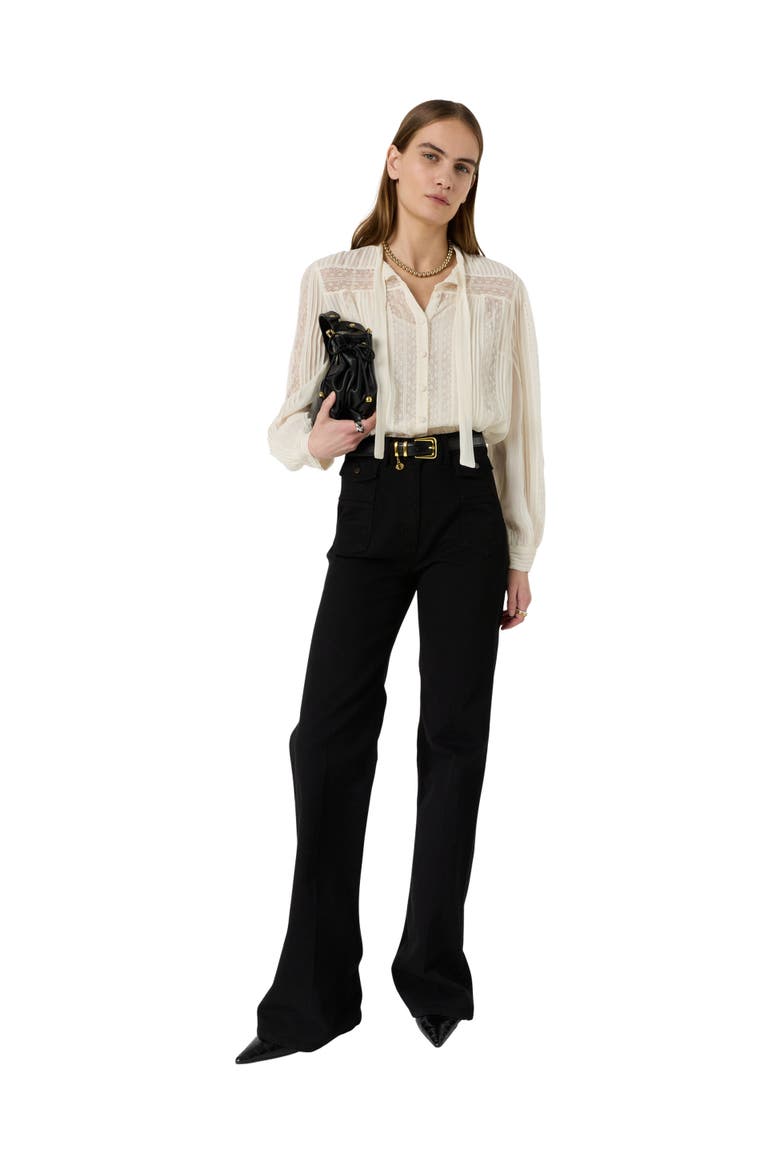 Cyrana Sheer Lace Shirt, Alternate, color, White
