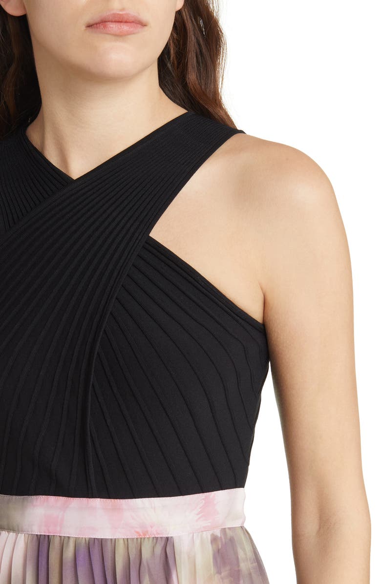 Ted Baker London Loulous Cross Front Pleated Sleeveless Dress, Alternate, color, 