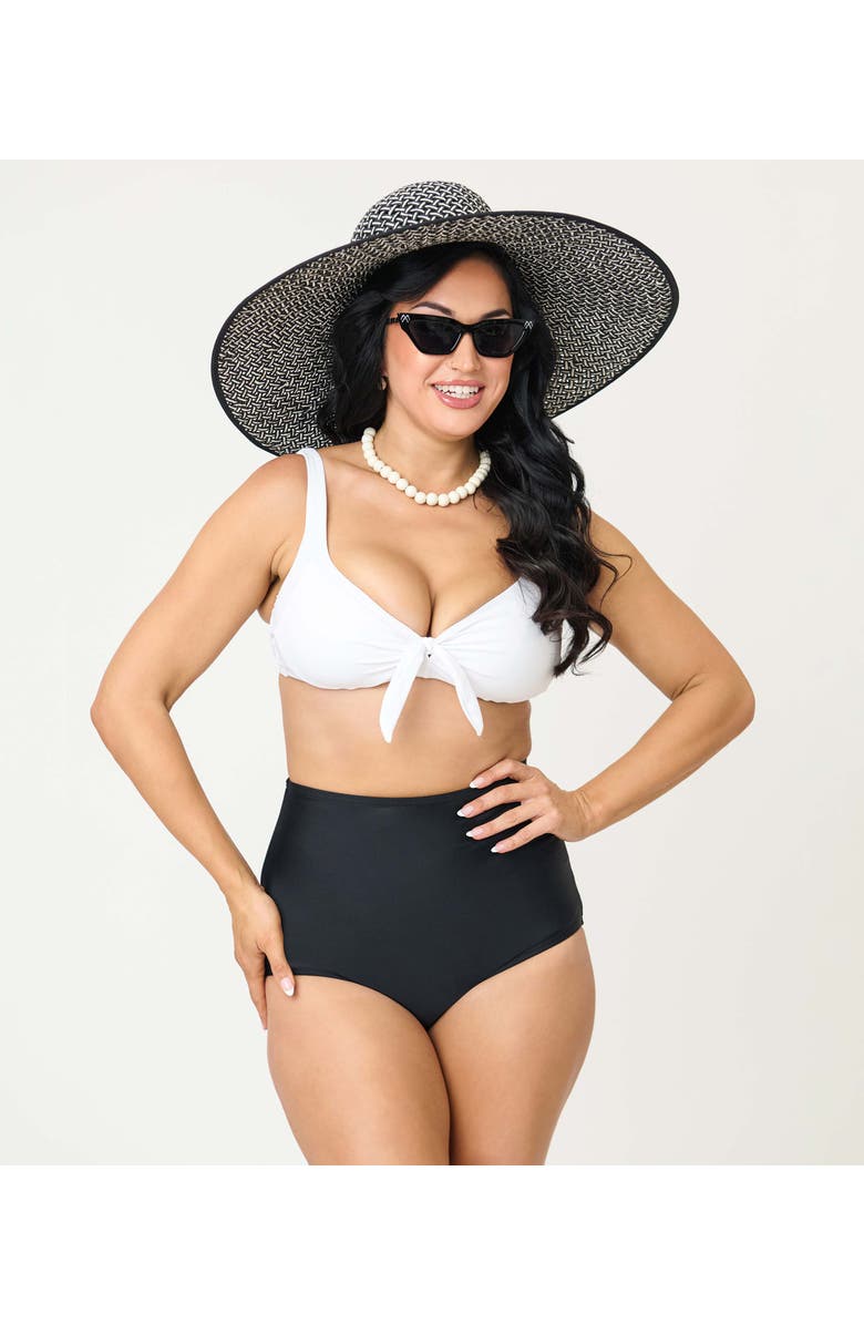 Unique Vintage High Waist Louise Bikini Bottom, Alternate, color, Black Solid